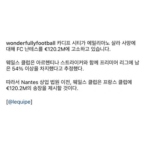 카디프 시티, 에밀리아노 살라 관련하여 낭트 고소